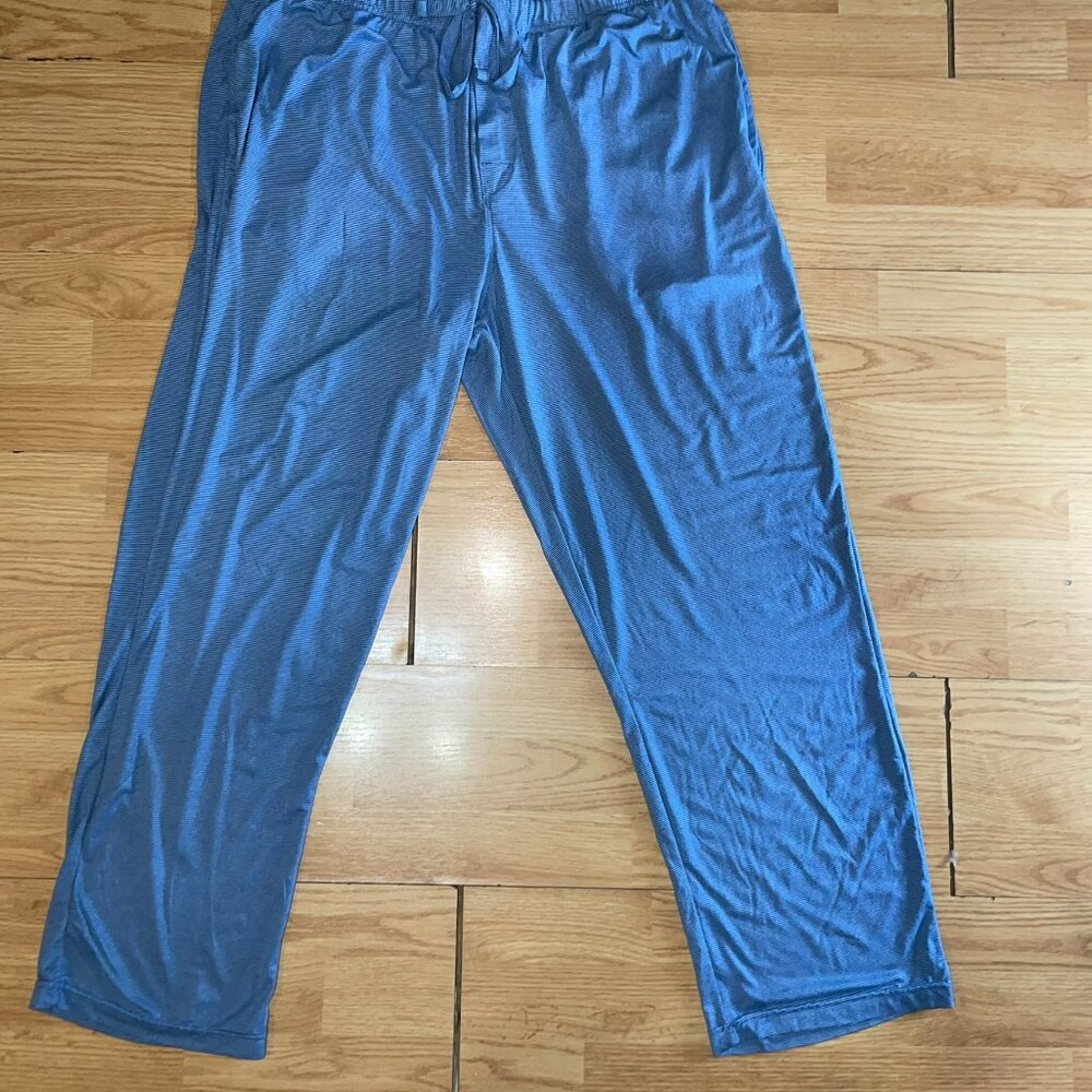 Mens GEORGE Lux Pajamas Drawstring Blue and White Stripes Pants Size XL(40-42)